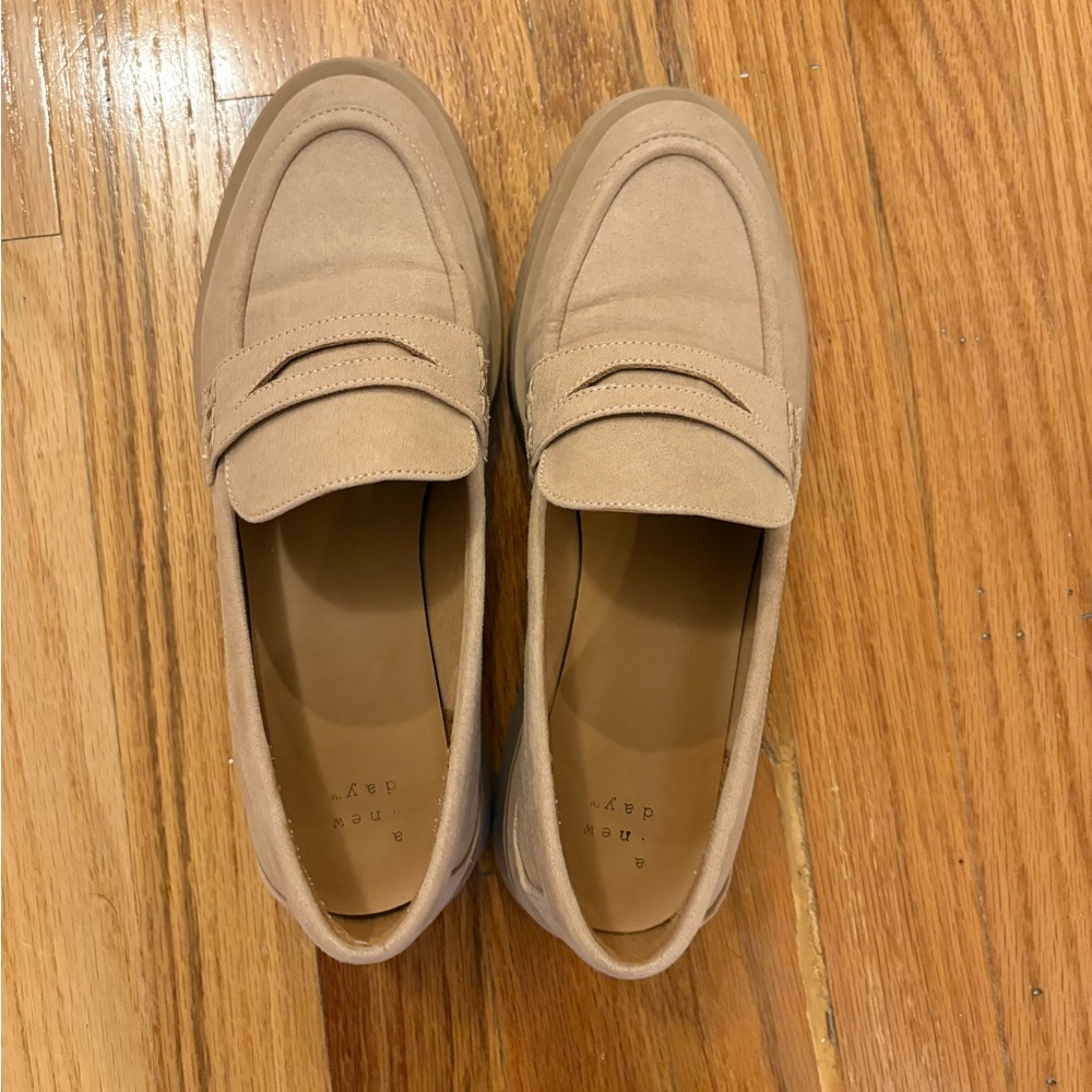 A New Day Beige Lug Loafers